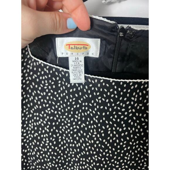 Vintage Talbots Women's Sleeveless Square Neck Polka Dot Flowy Midi Dress SZ 16 - Picture 4 of 6